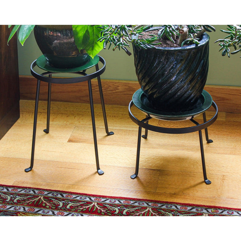 Achla Argyle Plant Stands Set of Two | Wrought Iron with Graphite Powdercoat | Living Room, Sunroom & Patio Plant Display | 8in and | Model FB-30-31