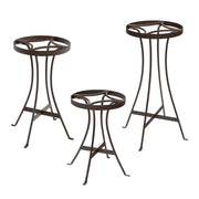 Achla Tara Plant Stands Set of Three | Wrought Iron with Roman Bronze Powdercoat Finish | Indoor & Outdoor Tiered Plant Display | 15 | Model FB-81-82-83