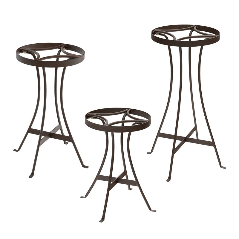Achla Tara Plant Stands Set of Three | Wrought Iron Roman Bronze | Tiered Plant Display for Living Room & Covered Patio | 15-24 | Model FB-81-82-83
