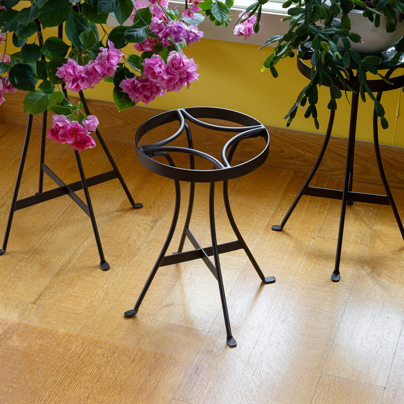 Achla Tara Plant Stands Set of Three | Wrought Iron Roman Bronze | Tiered Plant Display for Living Room & Covered Patio | 15-24 | Model FB-81-82-83
