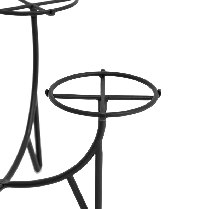 Achla Frida IV Plant Stand | Mid-Century Wrought Iron Black | Tabletop Display for Four Small Pots | 17.5 x 17.5 x 11.25 in | Model FC-08