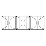 Achla Quilt Block-Circles Wall Trellis Panels (Set of 3) | Wrought Iron Black | Garden Wall Climbing Plant Support | 21.75 x 21.75 x 87 in | Model FT-52C