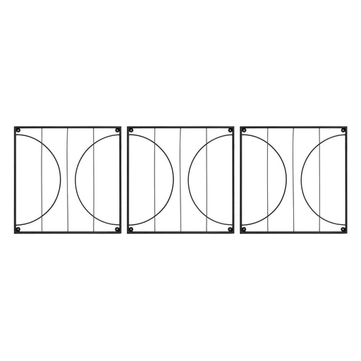 Achla Quilt Block-Circles Wall Trellis Panels (Set of 3) | Wrought Iron Black | Garden Wall Climbing Plant Support | 21.75 x 21.75 x 87 in | Model FT-52C