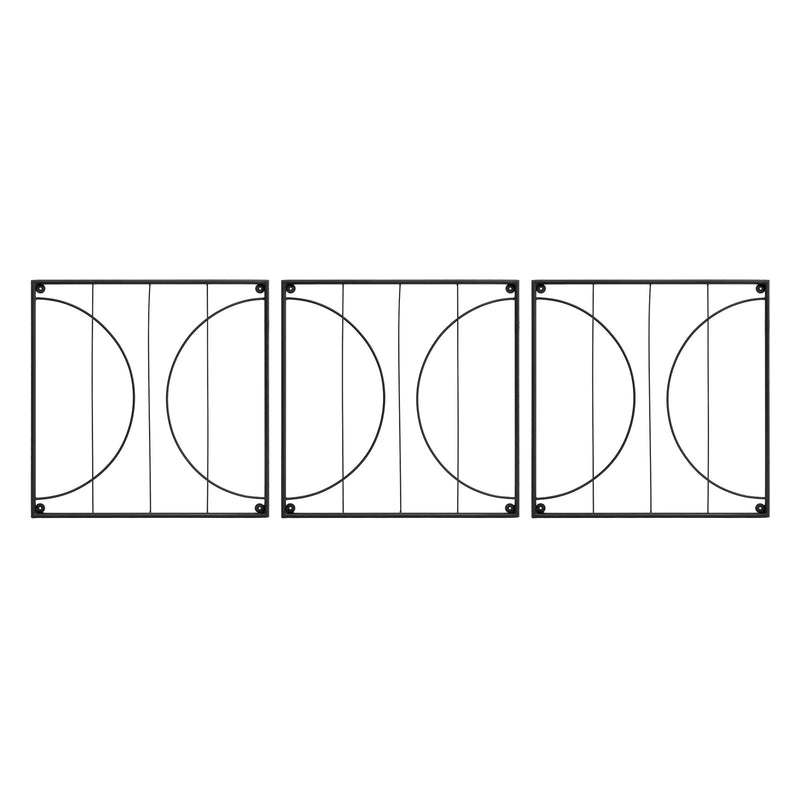 Achla Quilt Block-Circles Wall Trellis Panels (Set of 3) | Wrought Iron Black | Garden Wall & Fence Climbing Plant Support | Model FT-52C