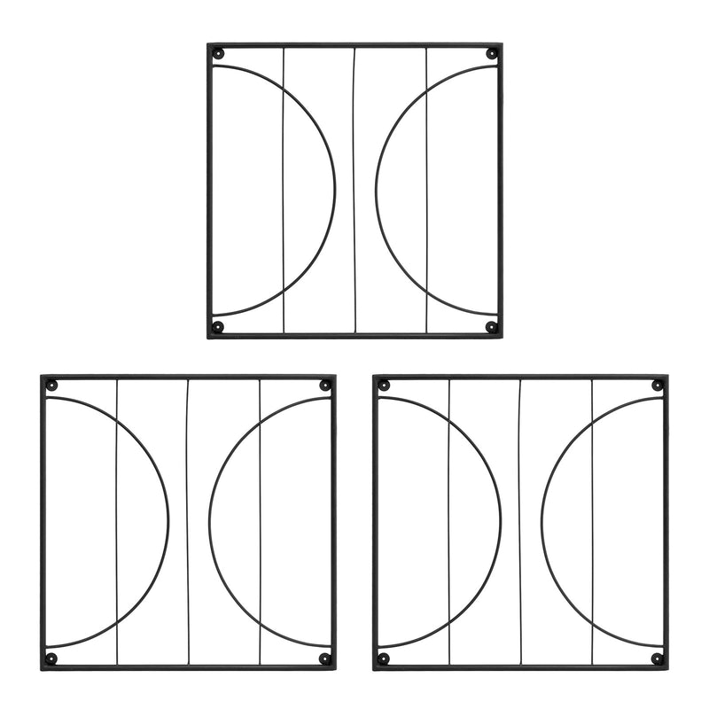 Achla Quilt Block-Circles Wall Trellis Panels (Set of 3) | Wrought Iron Black | Garden Wall & Fence Climbing Plant Support | Model FT-52C