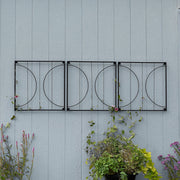 Achla Quilt Block-Circles Wall Trellis Panels (Set of 3) | Wrought Iron Black | Garden Wall Climbing Plant Support | 21.75 x 21.75 x 87 in | Model FT-52C