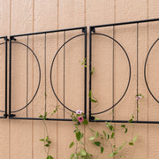 Achla Quilt Block-Circles Wall Trellis Panels (Set of 3) | Wrought Iron Black | Garden Wall Climbing Plant Support | 21.75 x 21.75 x 87 in | Model FT-52C