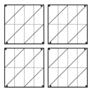 Achla Quilt Block-Diagonals Wall Trellis Panels (4 panels) | Black Wrought Iron | Garden Wall & Fence Decor | 49 x 49 in Overall, 24 in | Model FT-52Z