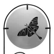 Achla Luna Trellis | Silver & Black Wrought Iron | Pollinator & Gothic Garden Accent | 21 x 82 x 2 in, Free-Standing | Model FT-67