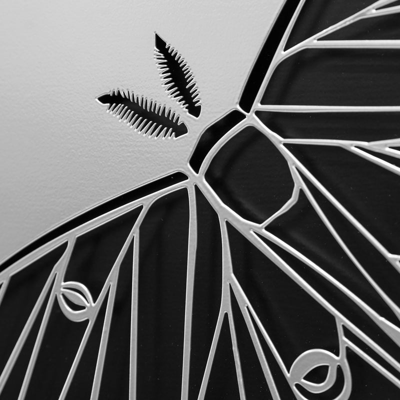 Achla Luna Trellis | Silver & Black Wrought Iron | Pollinator & Gothic Garden Accent | 21 x 82 x 2 in, Free-Standing | Model FT-67