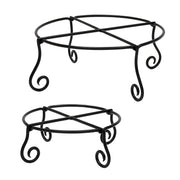 Achla Piazza Plant Stands, Set of Two | Black Wrought Iron | Indoor & Outdoor Planters | Small 10.25 x 4.5 in, Large 14 x 6.25 in | Model GBS-23-24