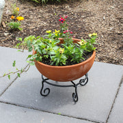 Achla Piazza Plant Stands, Set of Two | Black Wrought Iron | Indoor & Outdoor Planters | Small 10.25 x 4.5 in, Large 14 x 6.25 in | Model GBS-23-24