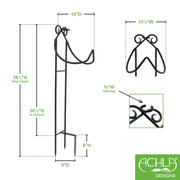 Achla Hose Caddy | Black Wrought Iron | Garden Hose Holder & Stake | 10 x 36.25 x 10.25 in, Compact | Model HC-05