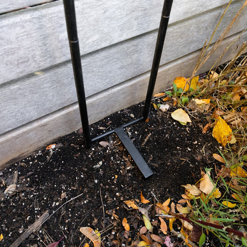 Achla Hose Caddy | Black Wrought Iron Garden Hose Holder & Stake | Small Gardens & Patios | 10 x 36.25 x 10.25 in, Compact | Model HC-05