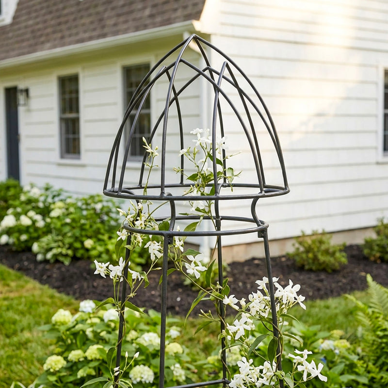 Achla Minar Pylon II 87in Wrought Iron Plant Trellis | Graphite Powdercoat | Garden Entryway & Vegetable Bed | 21 x 21 x 87 in | Model PYL-22