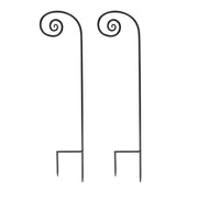 Achla Fiddlehead Poles Pack of 2 Wrought Iron Garden Stakes | Graphite Powdercoat | Lawn & Garden Path | 10 x 0.75 x 42 in | Model PYS-02-2