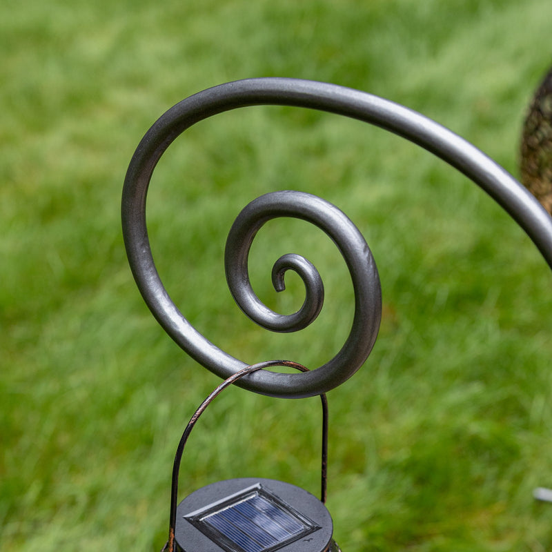 Achla Fiddlehead Poles Pack of 2 Wrought Iron Garden Stakes | Graphite Powdercoat | Lawn & Garden Path | 10 x 0.75 x 42 in | Model PYS-02-2