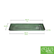 Achla Small Green Flower Box Tray Pack of 2 Galvanized Steel Planter Tray | Green Patina | Windowsill & Tabletop | 22 x 6 x 1 in | Model TR-C-08-2