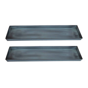 Achla Small Nantucket Blue Flower Box Tray, Pack of 2 | Galvanized Steel Planter Tray | Indoor & Outdoor Plant Drip Tray | 22 x 6 x 1 | Model TR-C-08NB-2