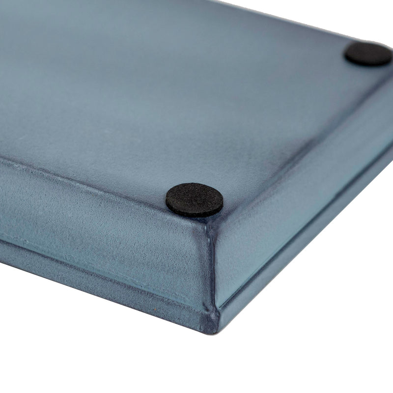 Achla Small Nantucket Blue Flower Box Tray, Pack of 2 | Galvanized Steel Planter Tray | Indoor & Outdoor Plant Drip Tray | Model TR-C-08NB-2