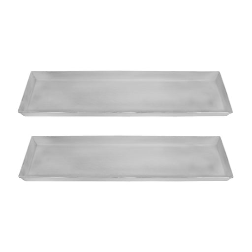 Achla Small Cape Cod White Flower Box Tray, Pack of 2 | Galvanized Steel Planter Tray | Indoor & Outdoor Plant Drip Tray | 22 x 6 x 1 in | Model TR-C-08W-2