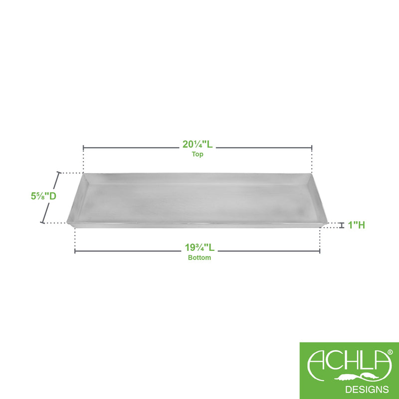 Achla Small Cape Cod White Flower Box Tray Pack of 2 | Galvanized Steel Planter Tray | Indoor & Outdoor Drip Protection | Model TR-C-08W-2
