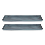 Achla Medium Nantucket Blue Flower Box Tray, Pack of 2 | Galvanized Steel Planter Tray | Indoor & Outdoor Plant Drip Tray | 23 x 9 x 1 | Model TR-C-20NB-2