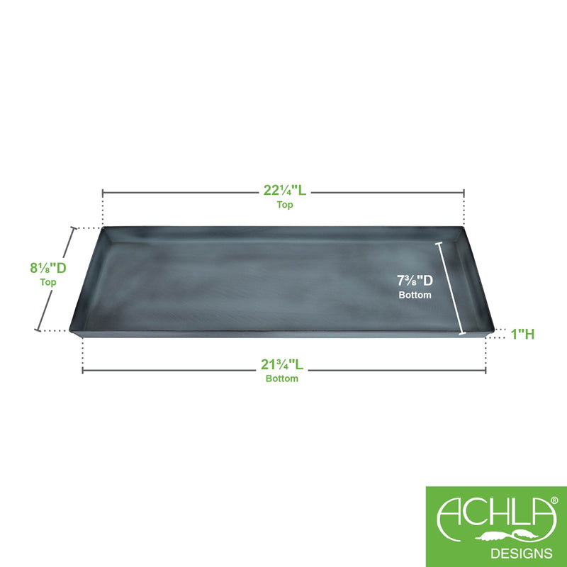 Achla Medium Nantucket Blue Flower Box Tray, Pack of 2 | Galvanized Steel Planter Tray | Indoor & Outdoor Plant Drip Tray | Model TR-C-20NB-2