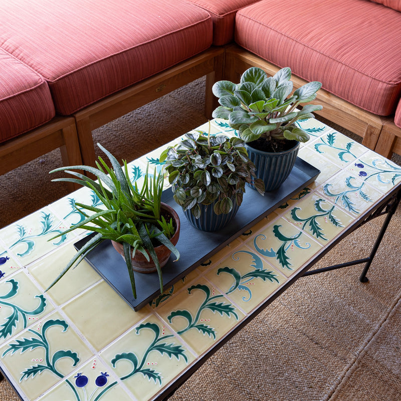Achla Medium Nantucket Blue Flower Box Tray, Pack of 2 | Galvanized Steel Planter Tray | Indoor & Outdoor Plant Drip Tray | Model TR-C-20NB-2