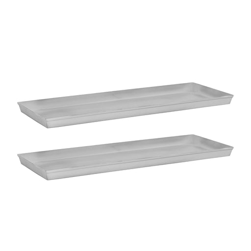 Achla Medium Cape Cod White Flower Box Tray, Pack of 2 | Galvanized Steel Planter Tray | Indoor & Outdoor Plant Drip Tray | 23 x 9 x 1 | Model TR-C-20W-2