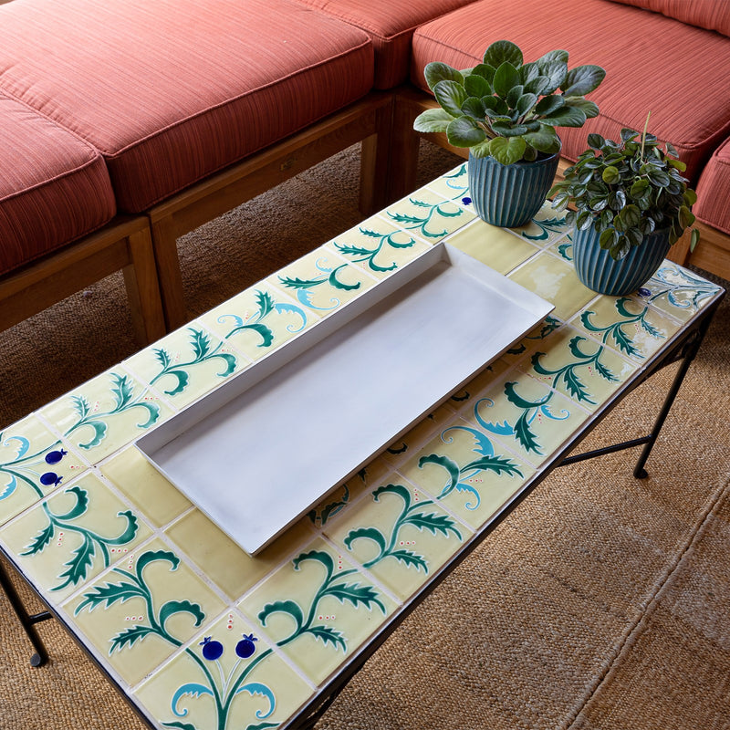 Achla Medium Cape Cod White Flower Box Tray, Pack of 2 | Galvanized Steel Planter Tray | Indoor & Outdoor Plant Drip Tray | Model TR-C-20W-2