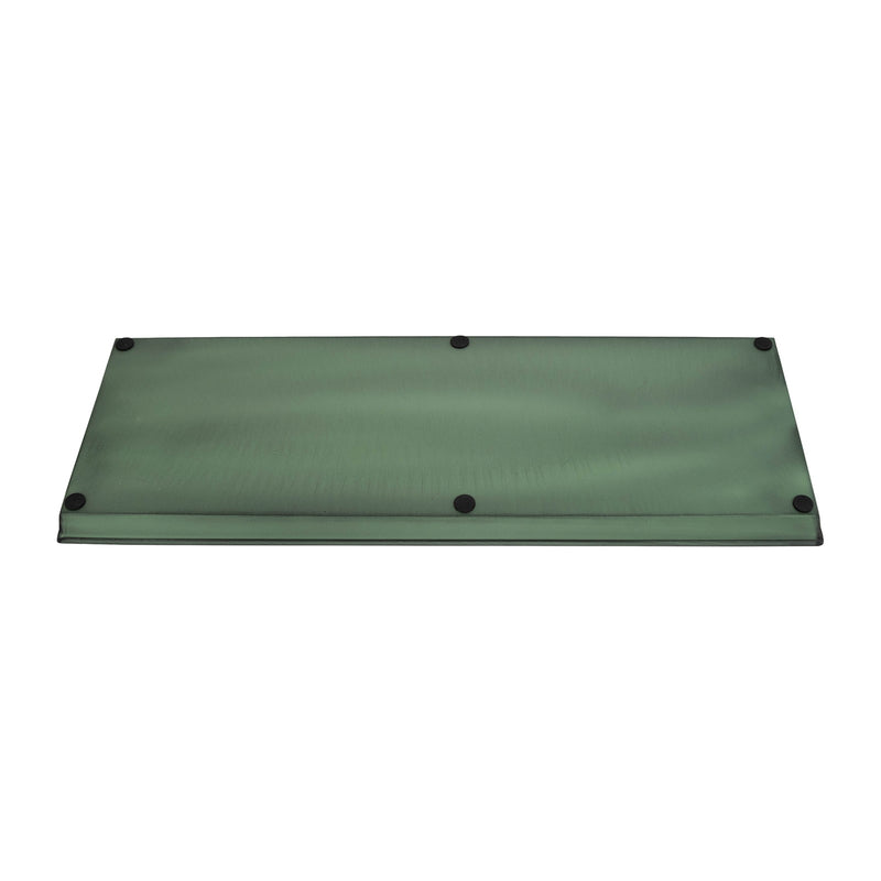 Achla Medium Green Flower Box Tray, Pack of 2 | Galvanized Steel Green Patina | Indoor Plant Drip Tray for Windowsills & Tabletops | Model TR-VFB-05-2