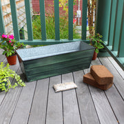 Achla Bloom Box Garden Growing Kit, Medium Green | Galvanized Steel Green Patina | Deck & Balcony Container Garden for Flowers, Herbs | Model VFB-05-GK2