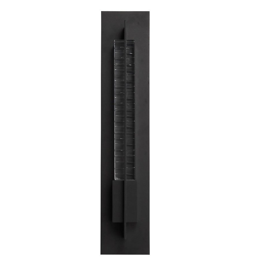 Avenue Outdoor 24"H 3-CCT LED Wall Sconce, Black/Crystal