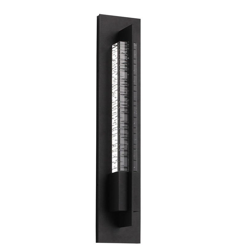 Avenue Outdoor 24"H 3-CCT LED Wall Sconce, Black/Crystal