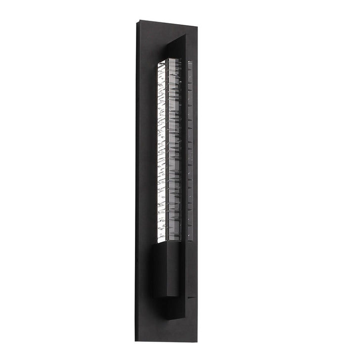 Avenue Outdoor 24"H 3-CCT LED Wall Sconce, Black/Crystal