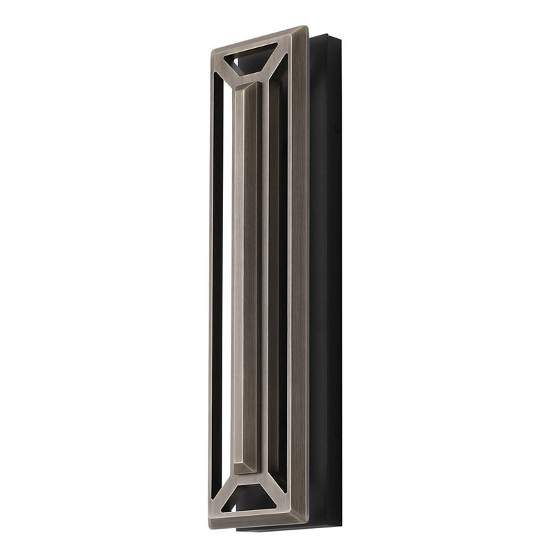 Avenue Outdoor 19"H 3-CCT LED Sconce, Black/Bronze Grid Cover