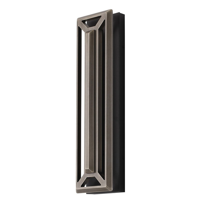 Avenue Outdoor 19"H 3-CCT LED Sconce, Black/Bronze Grid Cover