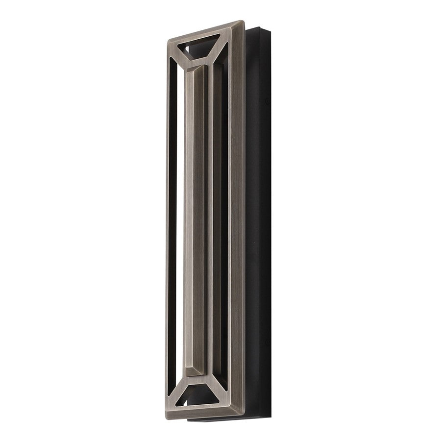 Avenue Outdoor 19"H 3-CCT LED Sconce, Black/Bronze Grid Cover