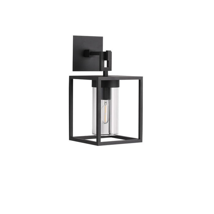 Avenue Lighting Outdoor 16"H Box Wall Sconce, Black/Clear Glass