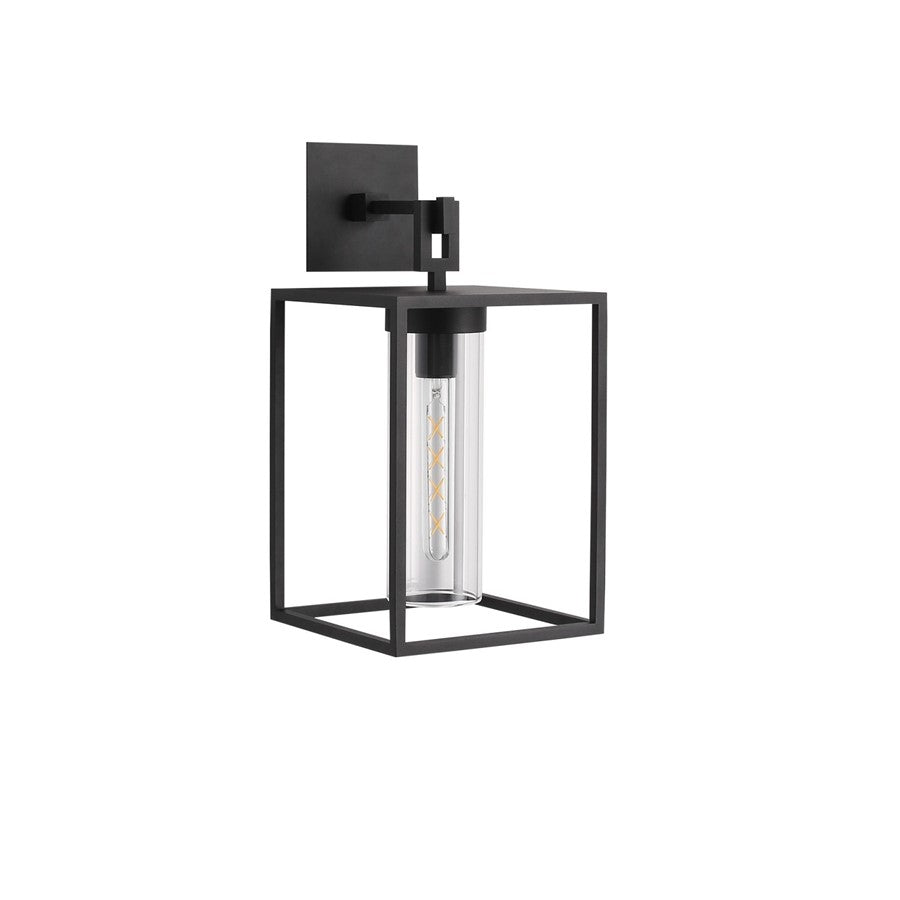 Avenue Lighting Outdoor 20"H Box Wall Sconce, Black/Clear Glass