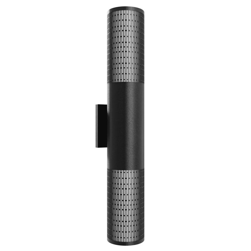 Avenue Lighting Avenue Outdoor 24in 1-Light Cylindrical Sconce | Modern Grid Black Aluminum and Acrylic | Covered Patio & Entryway | Model AV2824-BLK