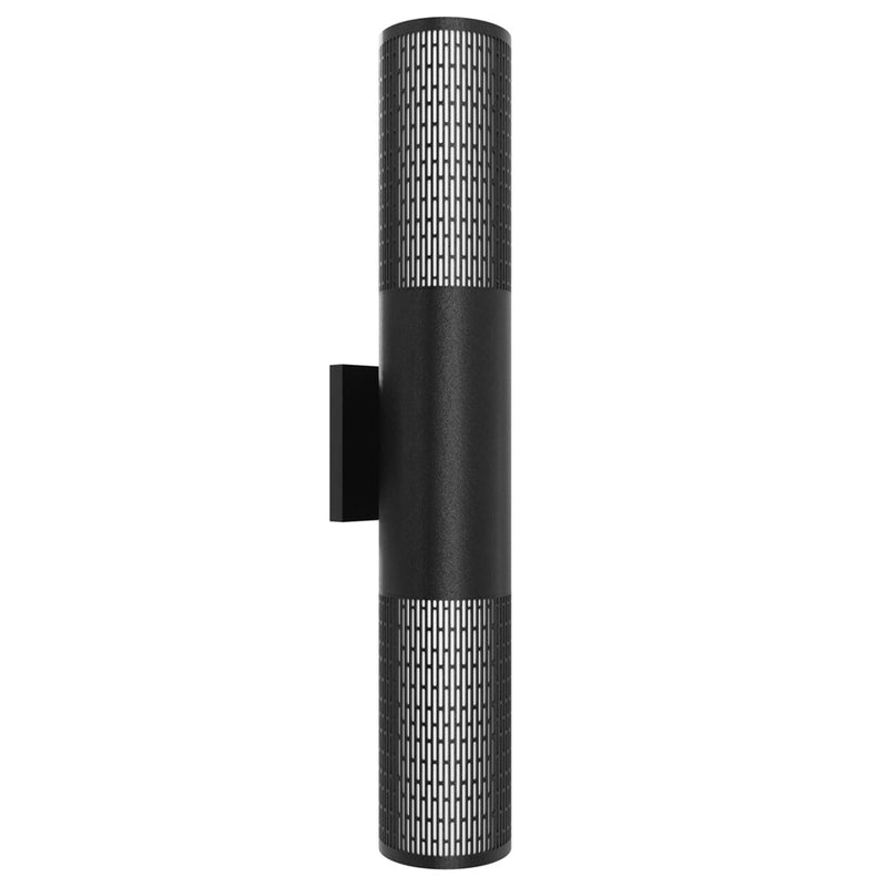 Avenue Lighting Avenue Outdoor 24in 1-Light Cylindrical Sconce | Modern Grid Black Aluminum and Acrylic | Covered Patio & Entryway | Model AV2824-BLK