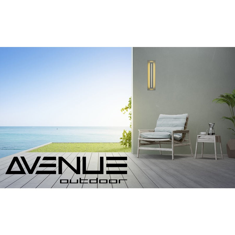Avenue LED 18" Rectangular Sconce, Silver/Raised LED Panel