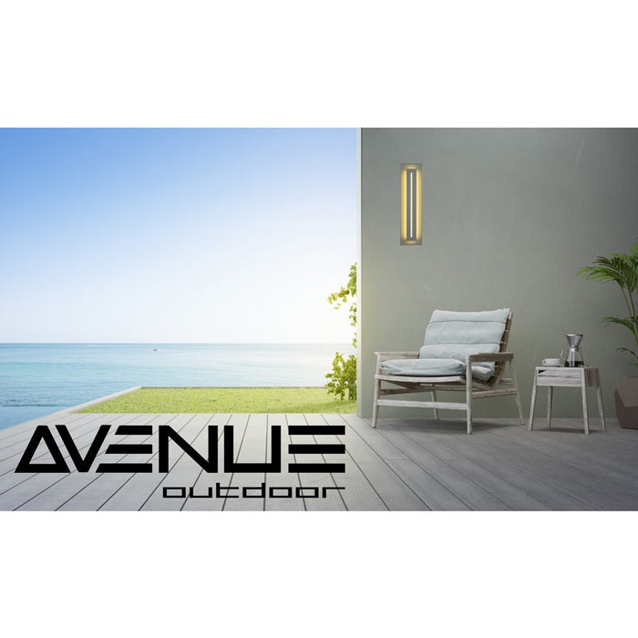 Avenue LED 18" Rectangular Sconce, Silver/Raised LED Panel