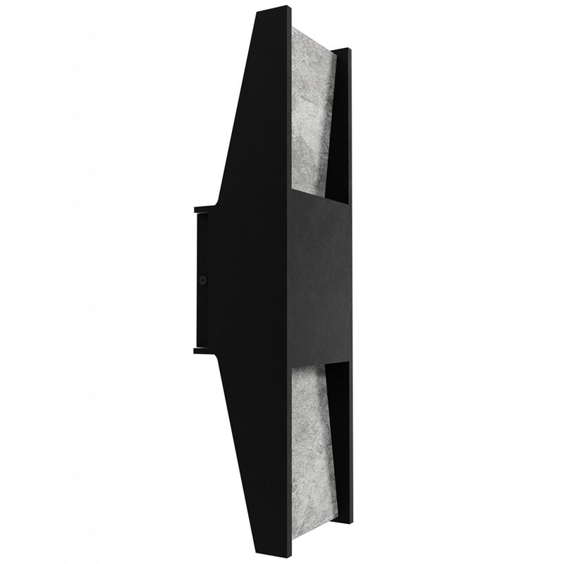 Avenue Outdoor 18"H/5"L LED Wall Sconce, Black Natural Stone