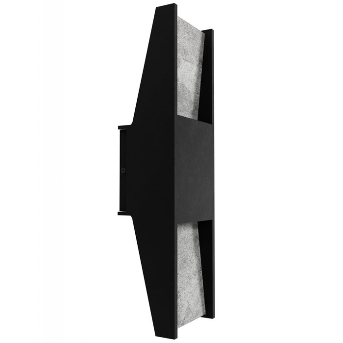 Avenue Outdoor 18"H/5"L LED Wall Sconce, Black Natural Stone