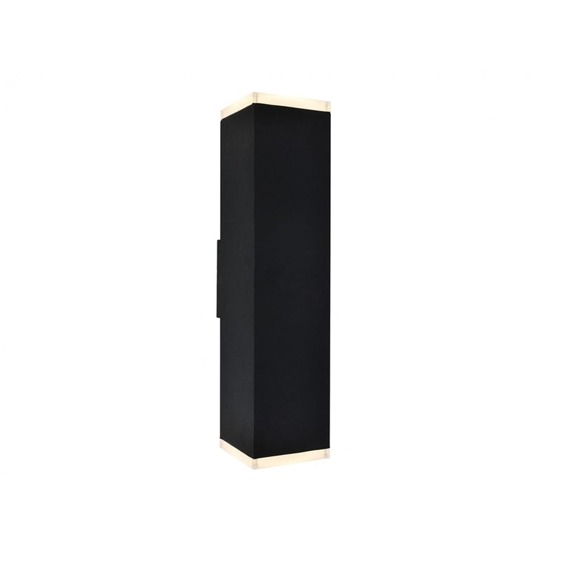 Avenue Lighting Avenue Outdoor 20in 1-Light Outdoor Sconce | Modern Black and Acrylic Panel | Porch & Garage | 5 x 5 x 20 in | Model AV9892-BLK
