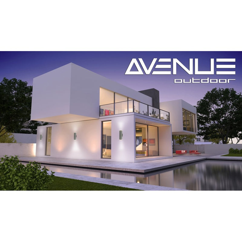 Avenue Lighting Avenue Outdoor LED 12" Sconce, Silver/LED Panel
