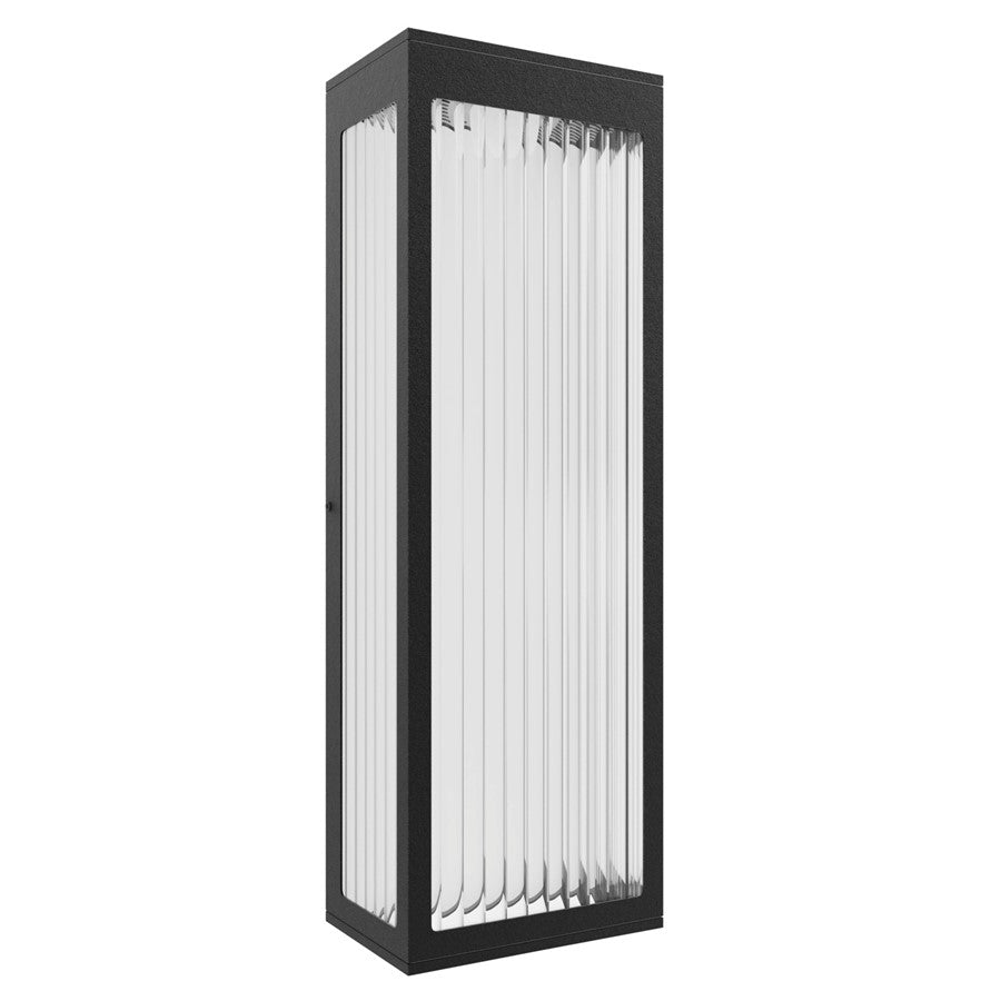 Avenue Lighting Avenue Outdoor LED 18" Sconce, Black/Ribbed Glass - AV9902-BLK
